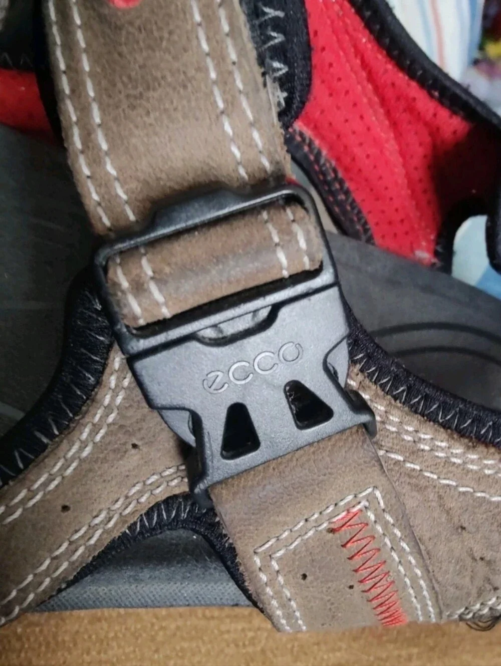 ECCO Men’s  46 Or 12-12.5 Brown Sport Sandals - Adjustable Straps. Receptor Tech